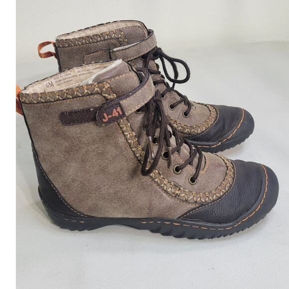 J-41 Jeep Adventure Womens 6 M “Stream” Ankle Brown Snow Boots Faux Fur Casual - Picture 5 of 11